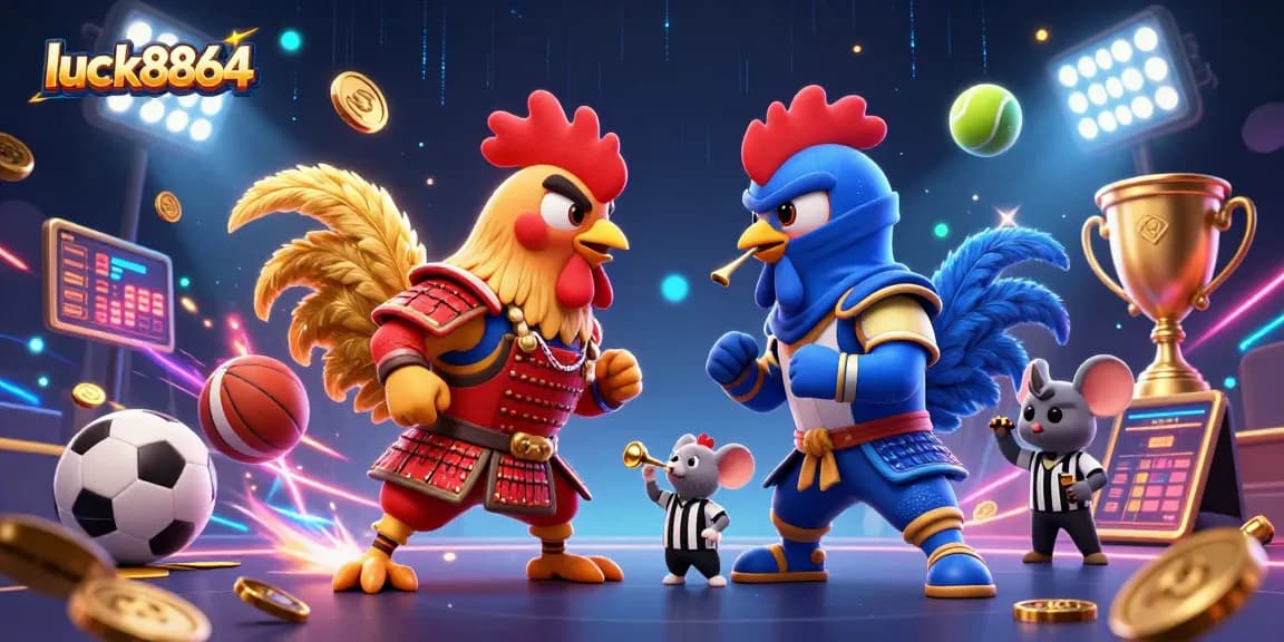 Bet on luck8864 as twin roosters face-off in an exciting gambling standoff.