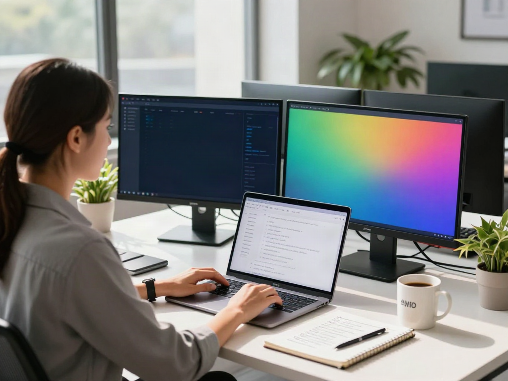 Analyzing best AI visibility tools on dual monitors in a modern marketing office