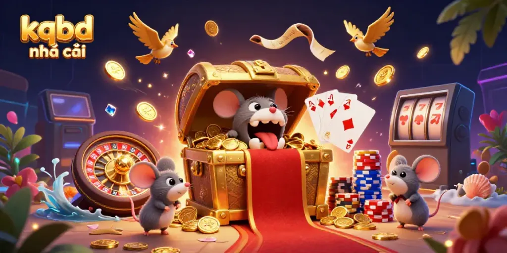 Engage with kqbd nhà cái through thrilling online gaming experiences featuring animated treasure chests and golden coins.